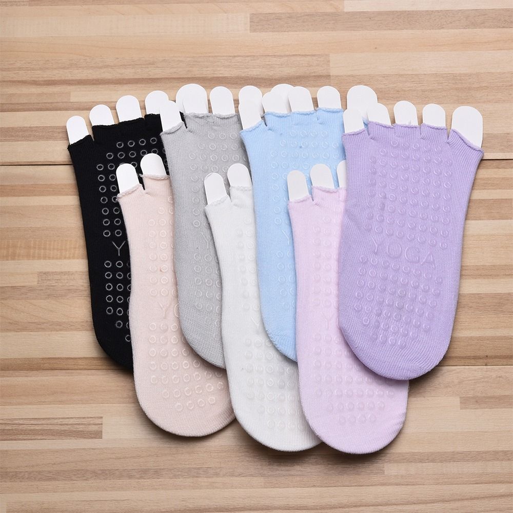 Pilates Yoga Class - Non-Slip Yoga Socks Breathable Cotton Half-finger