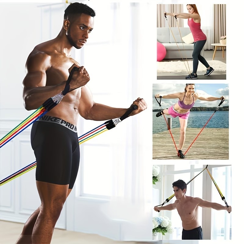Resistance Band Set with Door  - Pilates Yoga Bar review and price