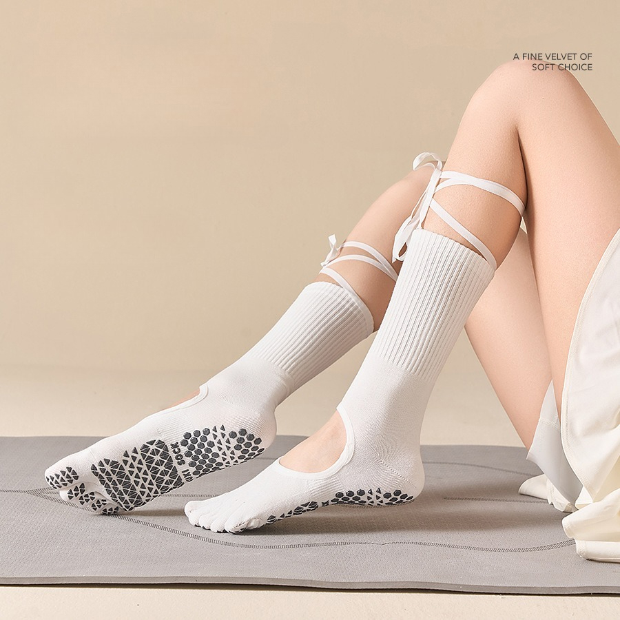 Women's Lace-Up Grip Yoga Sock - Pilates Yoga Origin review and price
