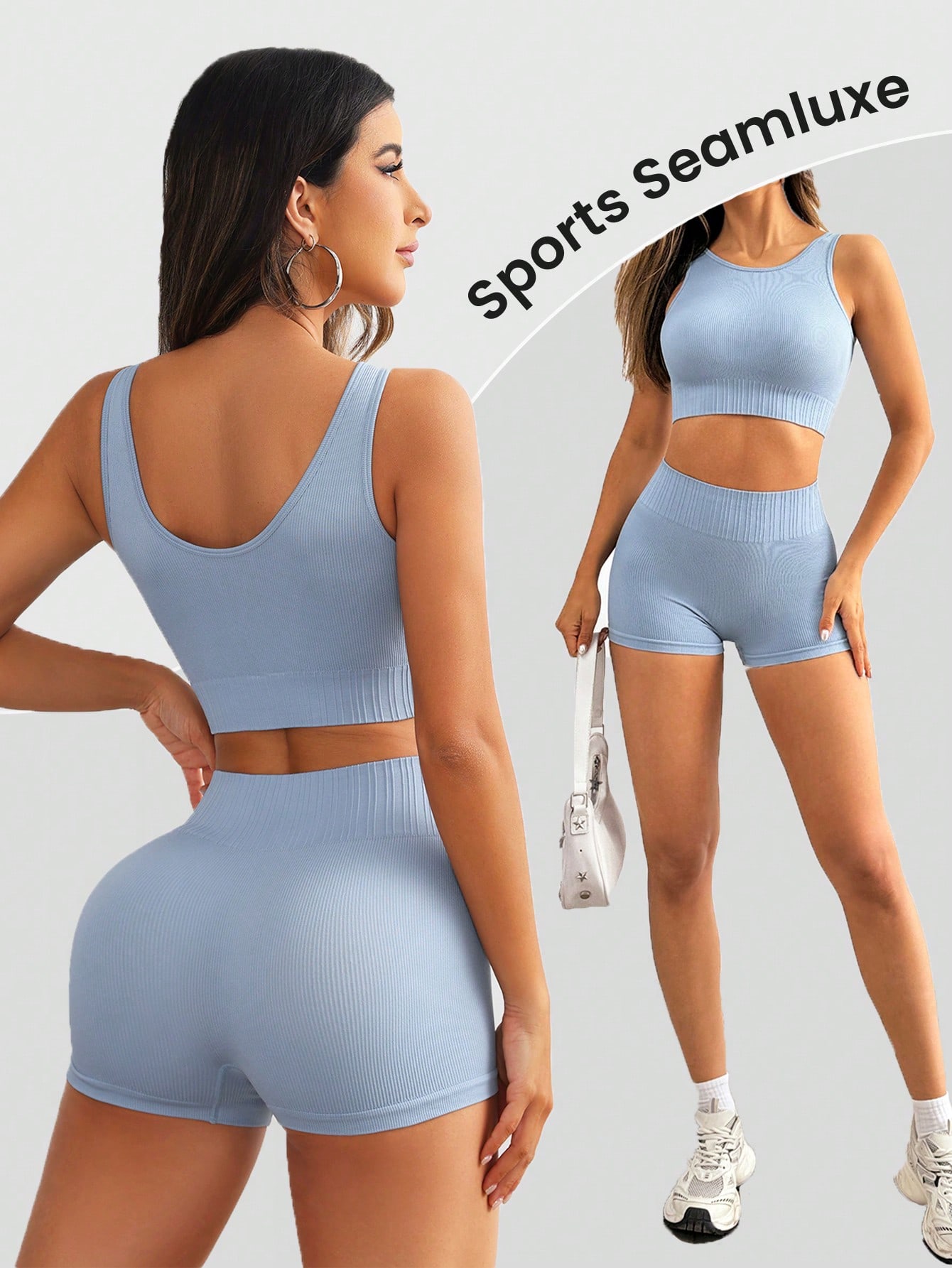 Women Seamless Ribbed Yoga Set - Pilates Yoga Gear review and price